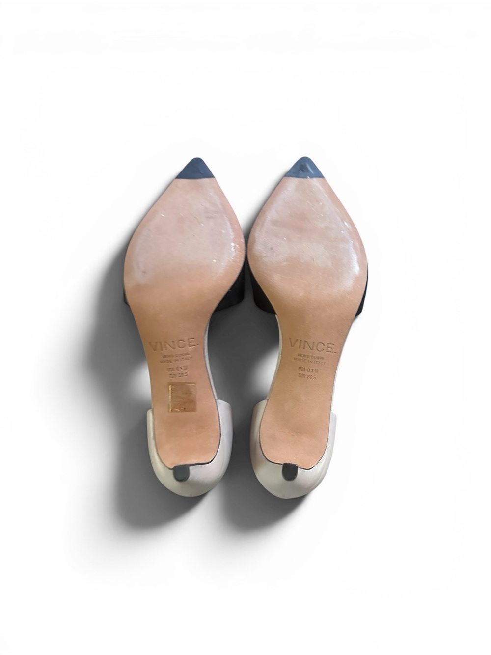 Vince Two-Tone Pointed D'Orsay Pumps - Black & Beige - Picture 2 of 9